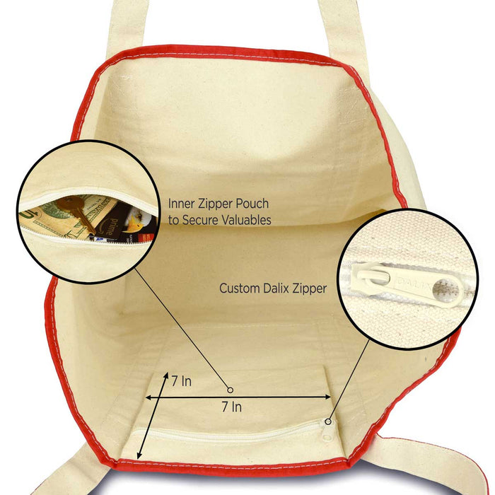 Dalix 22" Soft Canvas Tote Bag