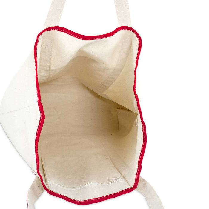 Dalix Monogram Bag Personalized Tote For Women Open Top Red Initial A-Z