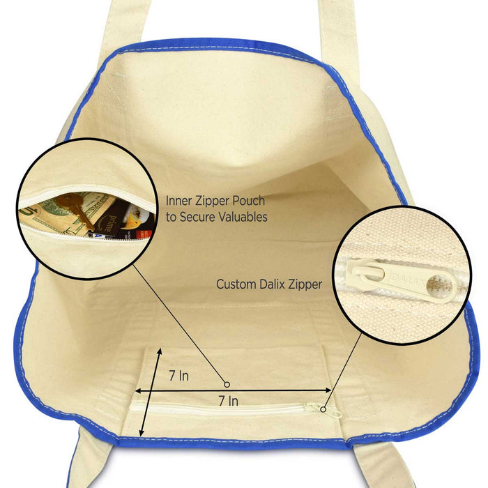 Dalix 22" Soft Canvas Tote Bag