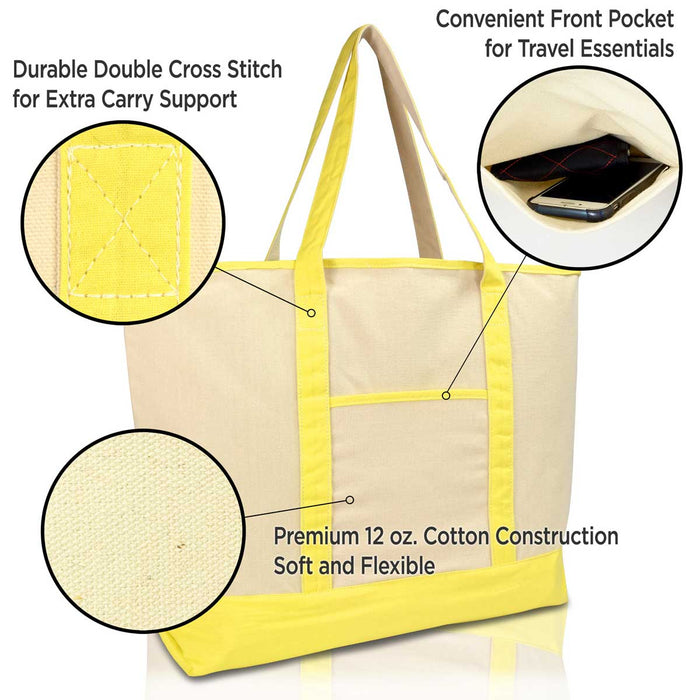 Dalix 22" Soft Canvas Tote Bag