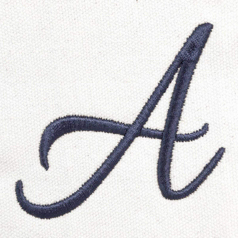 Dalix Initial A-Z Premium Tote Bag in Navy Blue
