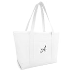 Dalix Large Canvas Tote Bag for Women Work Bag Beach Totes Monogrammed White A-Z