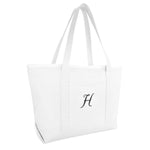 Dalix Large Canvas Tote Bag for Women Work Bag Beach Totes Monogrammed White A-Z