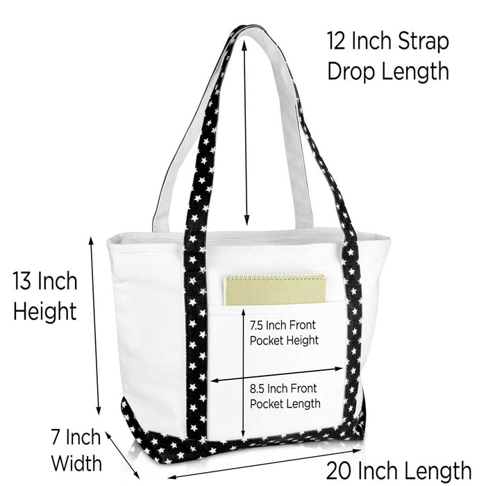 Dalix  Daily Shoulder Tote Bag Premium Cotton Canvas