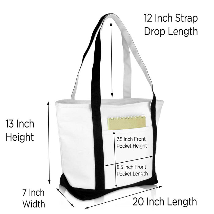 Dalix  Daily Shoulder Tote Bag Premium Cotton Canvas