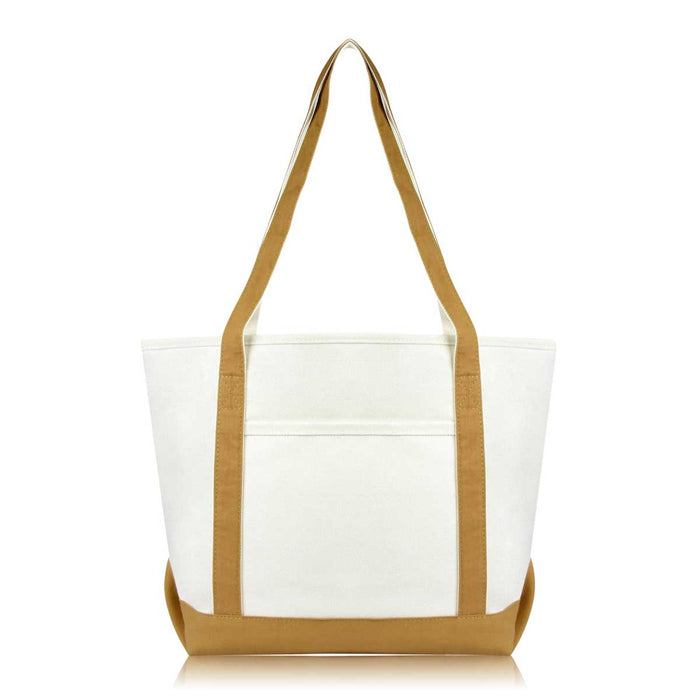 Dalix  Daily Shoulder Tote Bag Premium Cotton Canvas