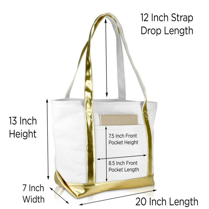 Dalix  Daily Shoulder Tote Bag Premium Cotton Canvas