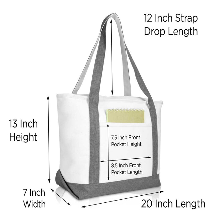 Dalix  Daily Shoulder Tote Bag Premium Cotton Canvas