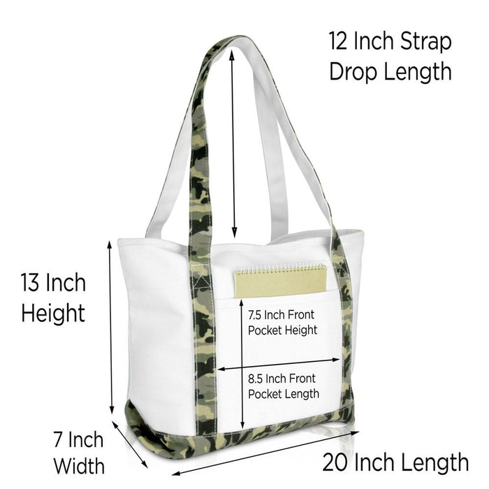 Dalix  Daily Shoulder Tote Bag Premium Cotton Canvas