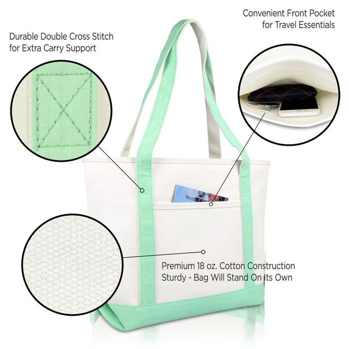 Dalix  Daily Shoulder Tote Bag Premium Cotton Canvas