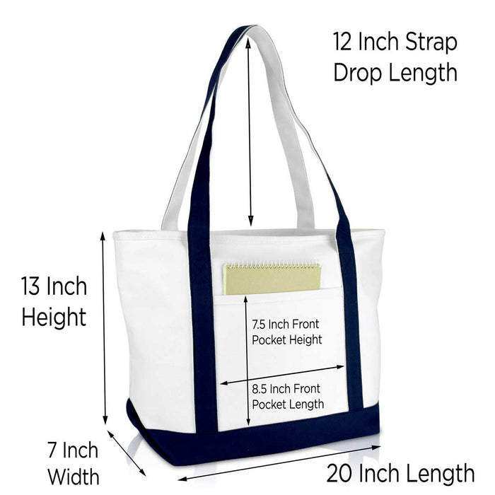 Dalix  Daily Shoulder Tote Bag Premium Cotton Canvas