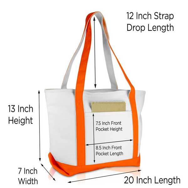 Dalix  Daily Shoulder Tote Bag Premium Cotton Canvas