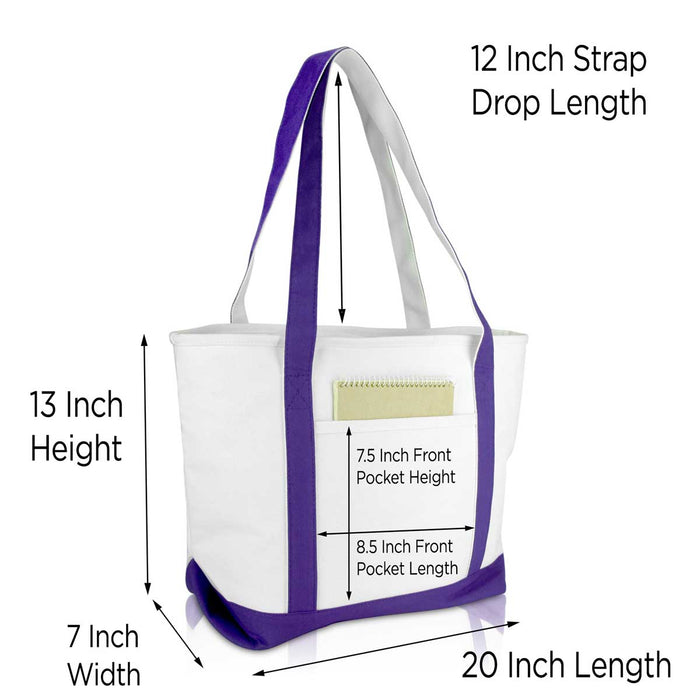 Dalix  Daily Shoulder Tote Bag Premium Cotton Canvas