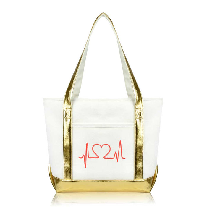 Dalix Heartbeat Tote Bag