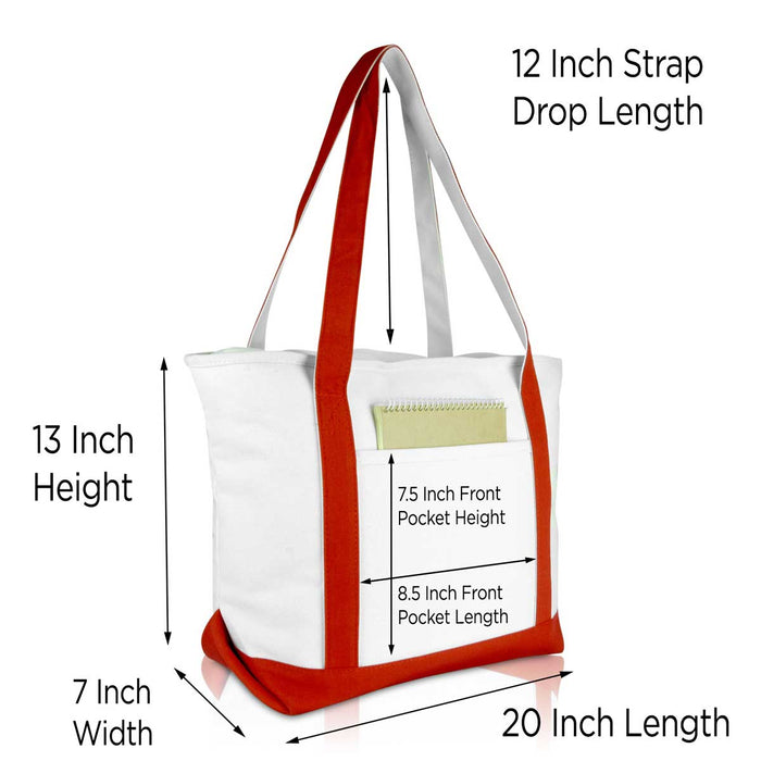 Dalix  Daily Shoulder Tote Bag Premium Cotton Canvas
