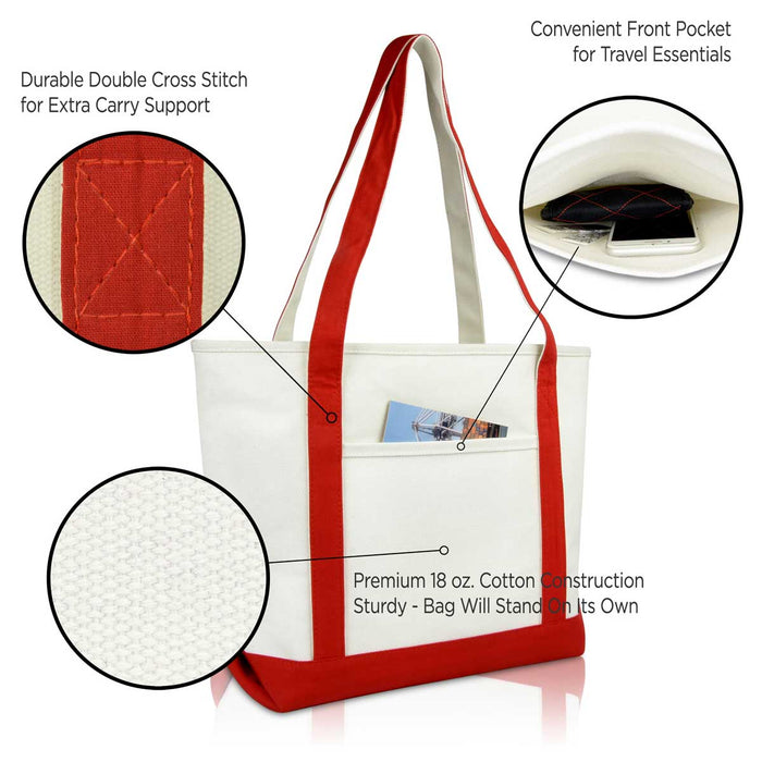 Dalix  Daily Shoulder Tote Bag Premium Cotton Canvas