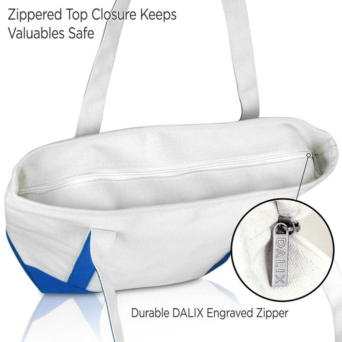 Dalix  Daily Shoulder Tote Bag Premium Cotton Canvas