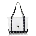 Dalix Medium Personalized Tote Bag Monogrammed Initial Letter - A