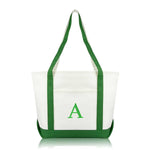 Dalix Medium Personalized Tote Bag Monogrammed Initial Letter - A