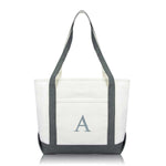 Dalix Medium Personalized Tote Bag Monogrammed Initial Letter - A