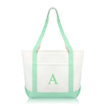 Dalix Medium Personalized Tote Bag Monogrammed Initial Letter - A