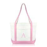 Dalix Medium Personalized Tote Bag Monogrammed Initial Letter - A