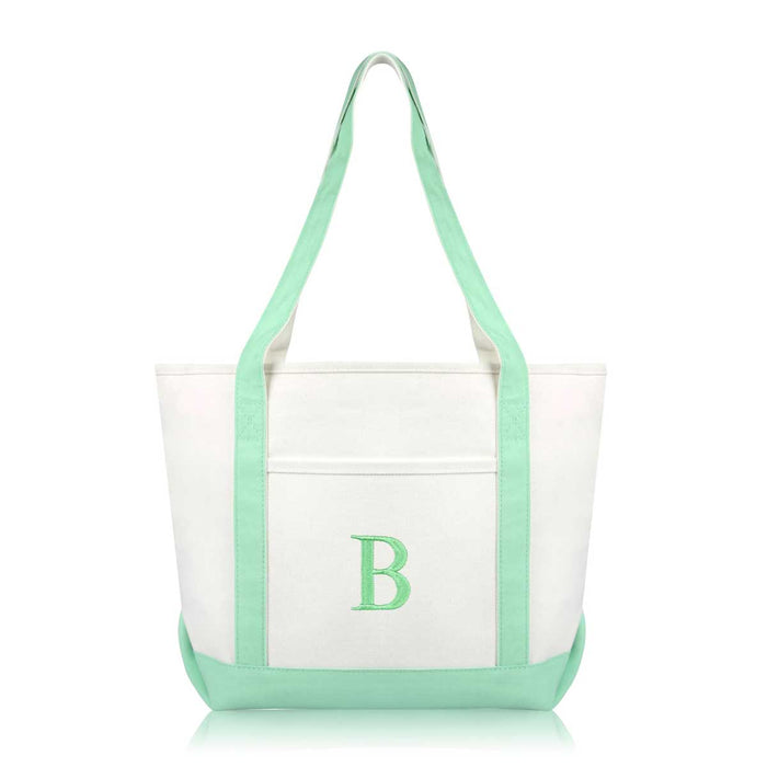 Dalix Medium Personalized Tote Bag Monogrammed Initial Letter - B