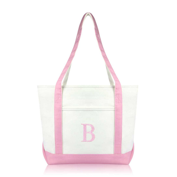 Dalix Medium Personalized Tote Bag Monogrammed Initial Letter - B