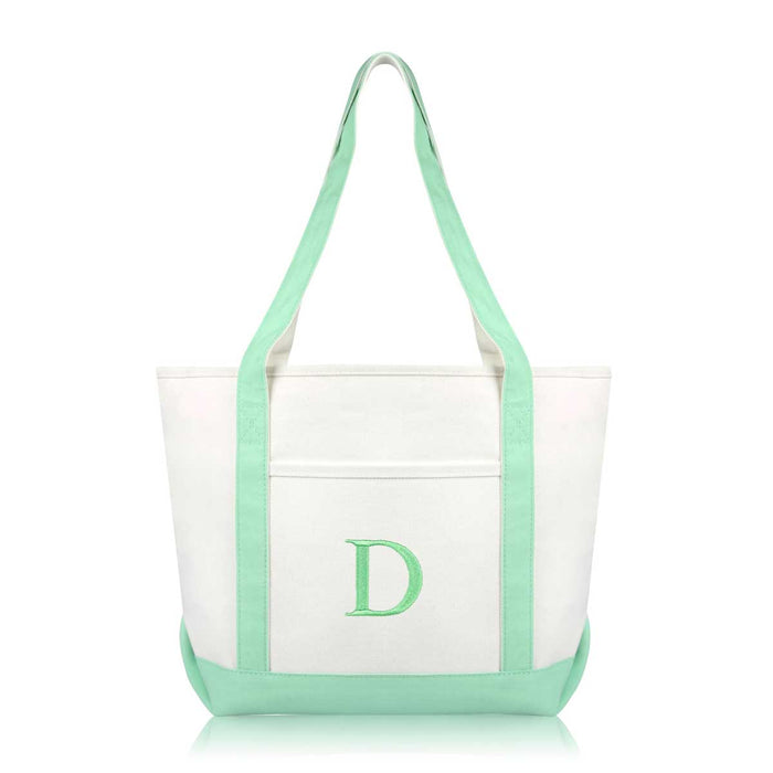Dalix Medium Personalized Tote Bag Monogrammed Initial Letter - D