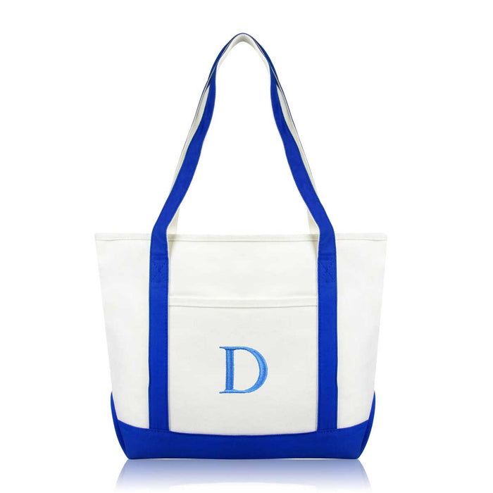 Dalix Medium Personalized Tote Bag Monogrammed Initial Letter - D