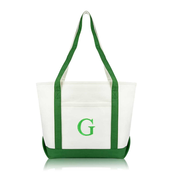Dalix Medium Personalized Tote Bag Monogrammed Initial Letter - G