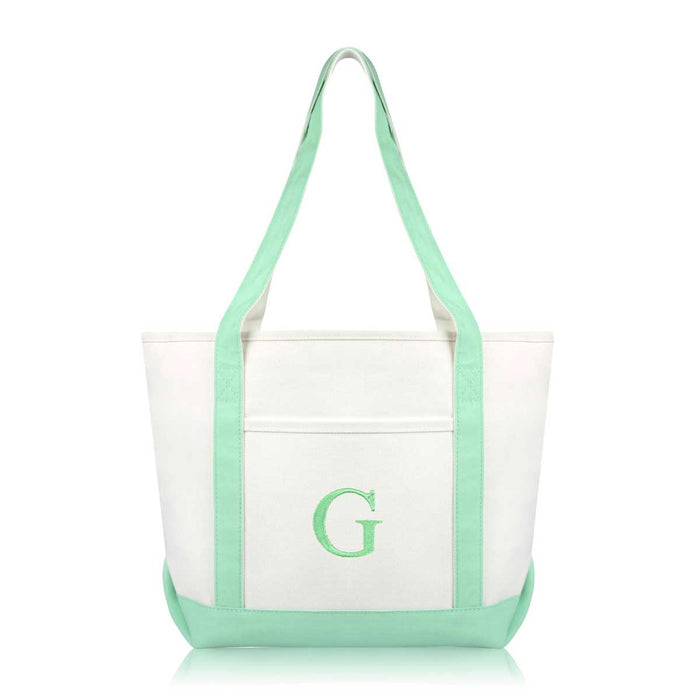 Dalix Medium Personalized Tote Bag Monogrammed Initial Letter - G
