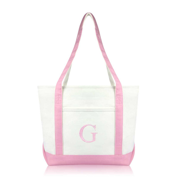 Dalix Medium Personalized Tote Bag Monogrammed Initial Letter - G