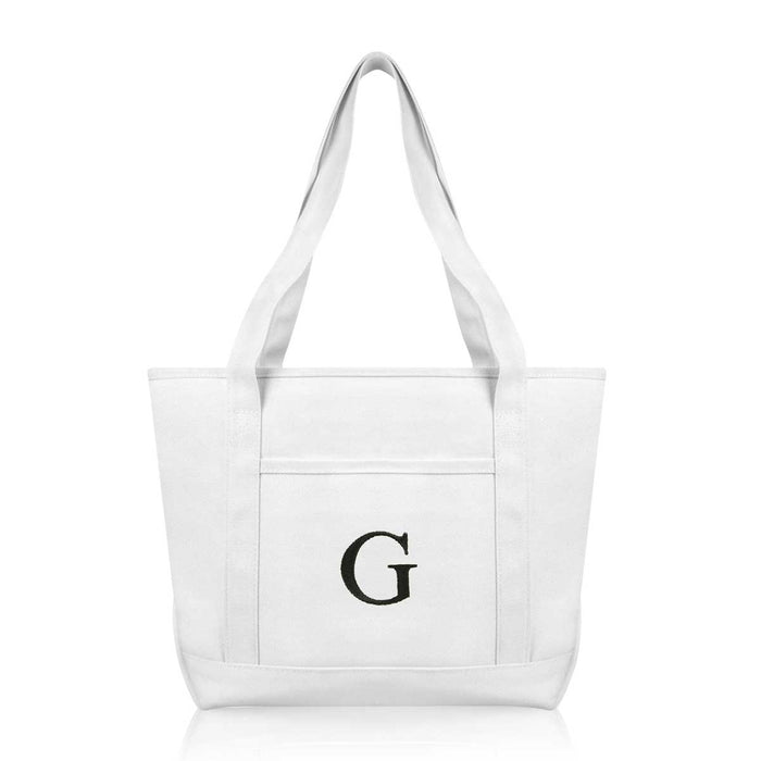 Dalix Medium Personalized Tote Bag Monogrammed Initial Letter - G