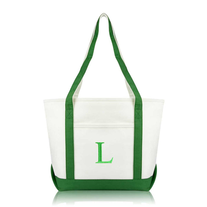 Dalix Medium Personalized Tote Bag Monogrammed Initial Letter - L
