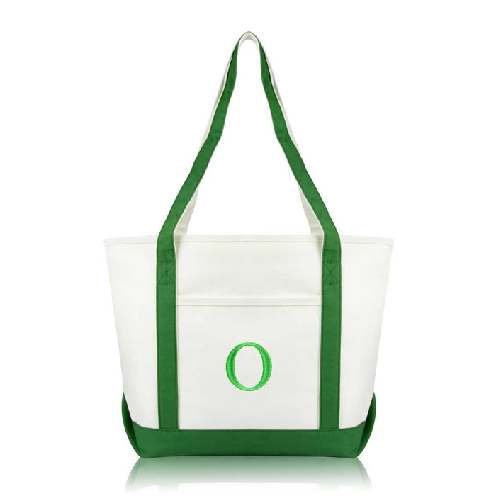 Dalix Medium Personalized Tote Bag Monogrammed Initial Letter - O