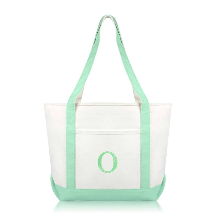 Dalix Medium Personalized Tote Bag Monogrammed Initial Letter - O