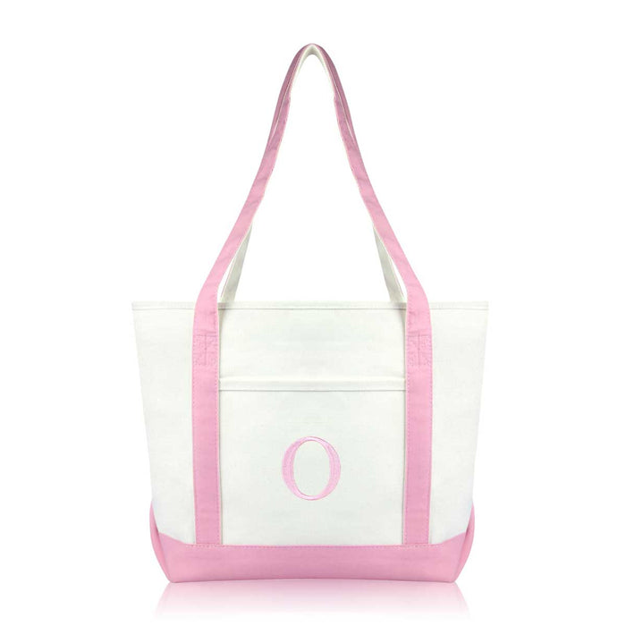Dalix Medium Personalized Tote Bag Monogrammed Initial Letter - O