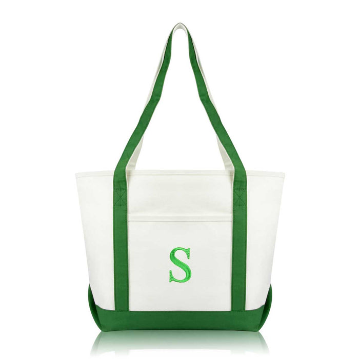 Dalix Medium Personalized Tote Bag Monogrammed Initial Letter - S