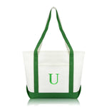 Dalix Medium Personalized Tote Bag Monogrammed Initial Letter - U