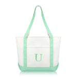 Dalix Medium Personalized Tote Bag Monogrammed Initial Letter - U