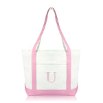Dalix Medium Personalized Tote Bag Monogrammed Initial Letter - U