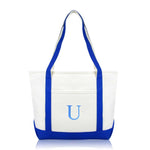 Dalix Medium Personalized Tote Bag Monogrammed Initial Letter - U
