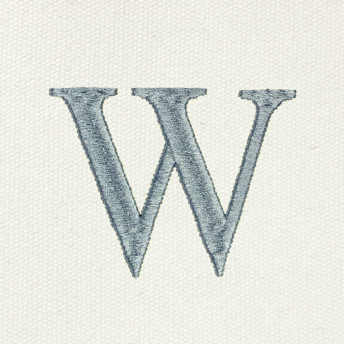 Dalix Medium Personalized Tote Bag Monogrammed Initial Letter - W