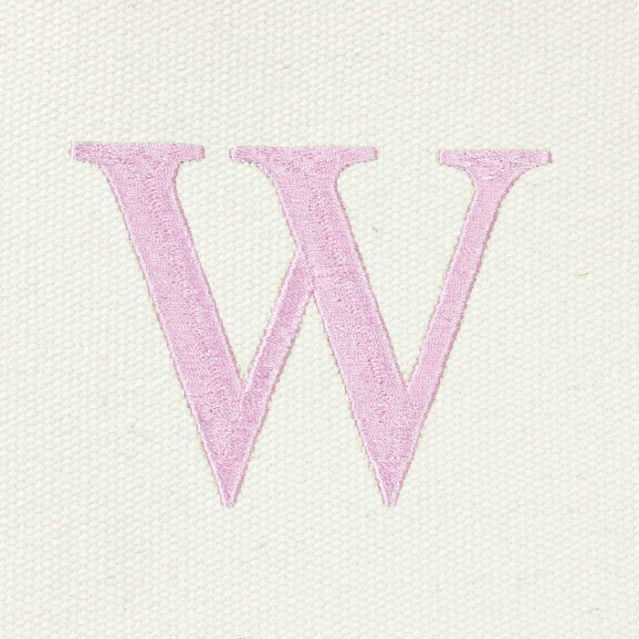 Dalix Medium Personalized Tote Bag Monogrammed Initial Letter - W