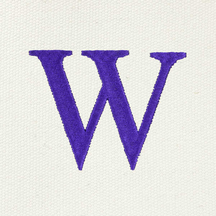 Dalix Medium Personalized Tote Bag Monogrammed Initial Letter - W