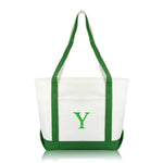 Dalix Medium Personalized Tote Bag Monogrammed Initial Letter - Y
