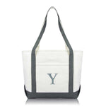 Dalix Medium Personalized Tote Bag Monogrammed Initial Letter - Y