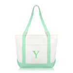 Dalix Medium Personalized Tote Bag Monogrammed Initial Letter - Y