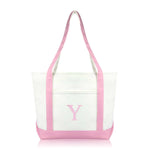 Dalix Medium Personalized Tote Bag Monogrammed Initial Letter - Y